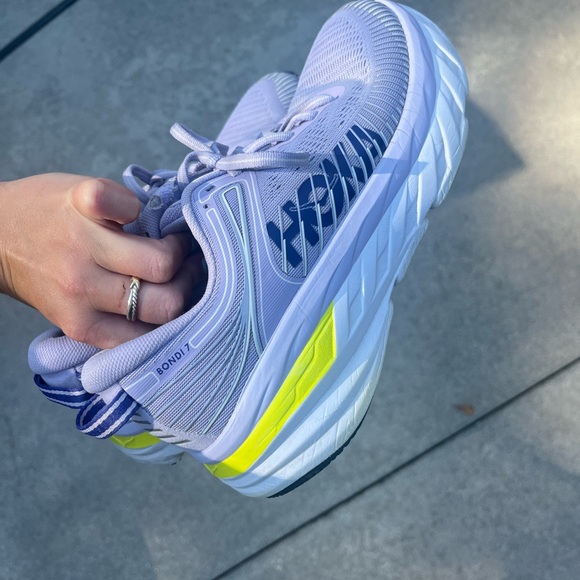 Hoka Women's Light Purple and Yellow Athletic Shoes - Picture 5 of 8